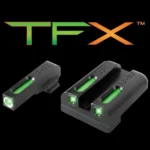 Truglo TFX Day/Night Sights, black front and rear sight set with green inserts