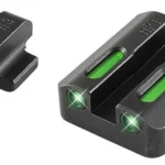 Truglo TFX Day/Night Sights black front and rear sights with green inserts, angled view