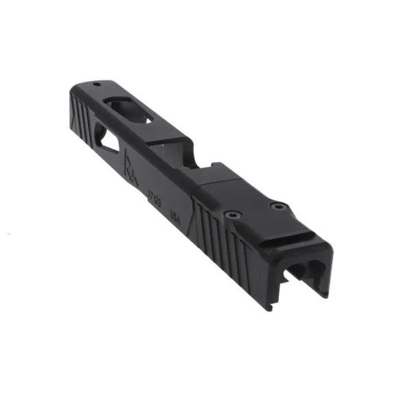 Rival Arms Slide for Glock Model 17 GEN3 A1 RMR Ready Black, angled top and right-side view