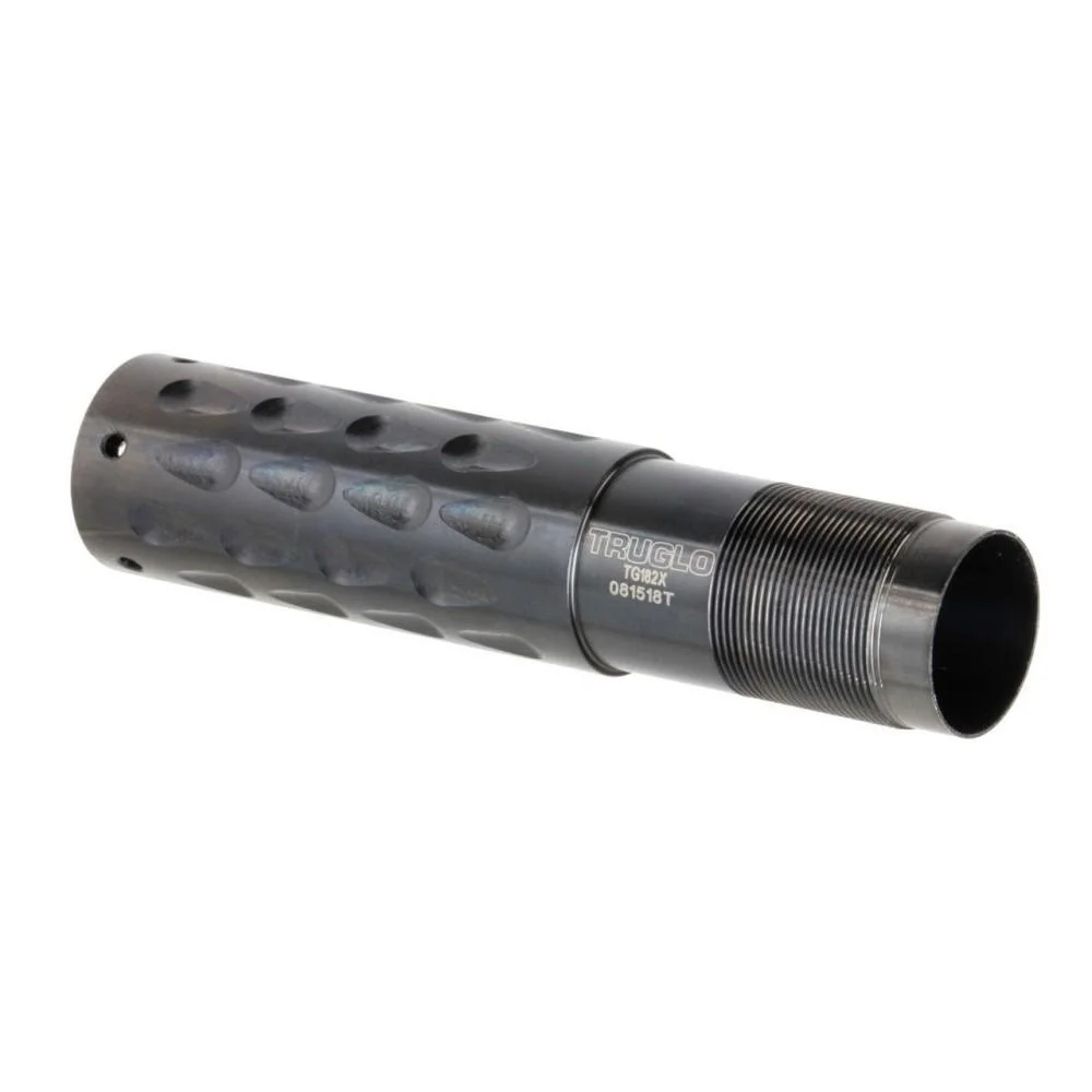 primary-41550 Truglo Head Banger Turkey Choke Tube, black angled side view with ported body and threaded end