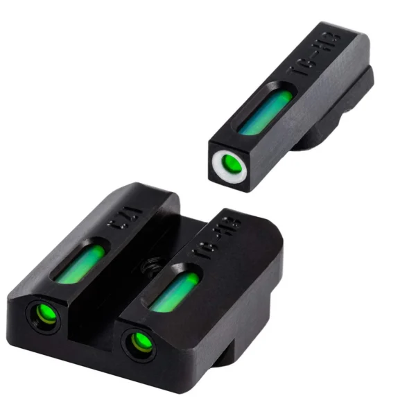 Truglo TFX Tritium Fiber-Optic Xtreme Handgun Sight Set for CZ P10, black sights with green inserts