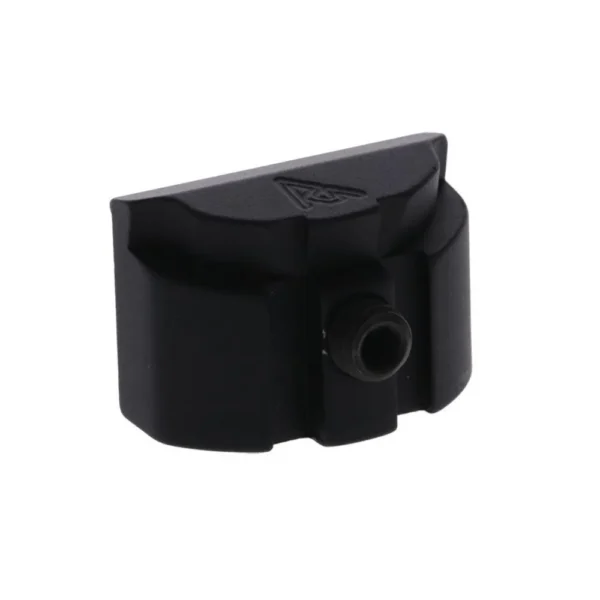 Rival Arms grip plug for Glock Model 17 GEN4, angled side view in black