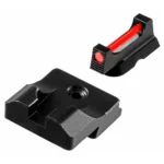 Truglo Fiber Optic Pro sight set, black angled view with red front fiber optic rod