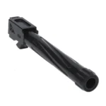 Rival Arms V1 barrel black angled view with fluted exterior, muzzle and squared rear block