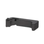 Rival Arms Extended Magazine Release for Glock Model 42, black angled view with ridged button