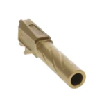 Rival Arms Steel Drop in Barrel for SIG P365 gold angled front view with fluted barrel
