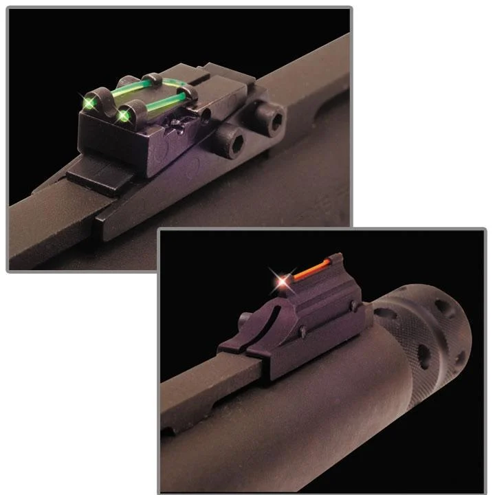 primary-41642 Truglo Pro-Series Magnum Gobble-Dot Sight Set, two close-ups mounted with glowing sight dots