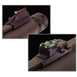 Truglo 6mm Pro-Series Magnum Gobble-Dot Sight Set, red front and green rear sights mounted