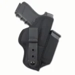 DeSantis Tuck-This II Holster black holster, side view with pistol and belt clip visible
