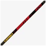Gold Tip Hunter 500 arrows, close-up of black shaft with red branding and yellow section