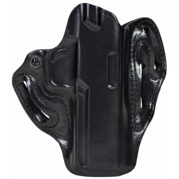 DeSantis #002 Speed Scabbard, black right-hand leather holster with molded contours and belt loops