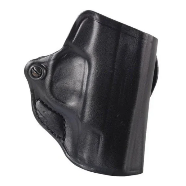 DeSantis Style 019 Mini Scabbard, black angled side view with stitching and screw