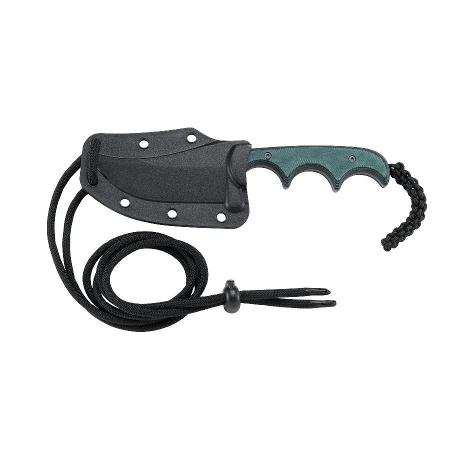 primary-41770 CRKT Minimalist Persian teal and black knife in black sheath with cord