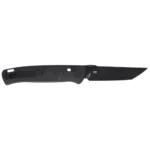CRKT Counterpart black folding knife, open side view with tanto blade and textured handle