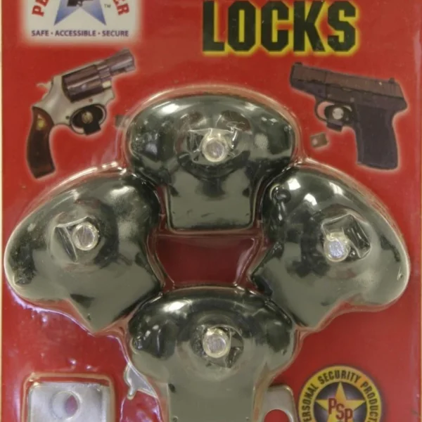 Personal Security Products Bulls Eye Peace Keeper Plastic Keyed Trigger Lock - 4 Pack