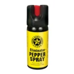 Personal Security Products Eliminator Twist Top Pepper Spray, yellow and black canister, front view