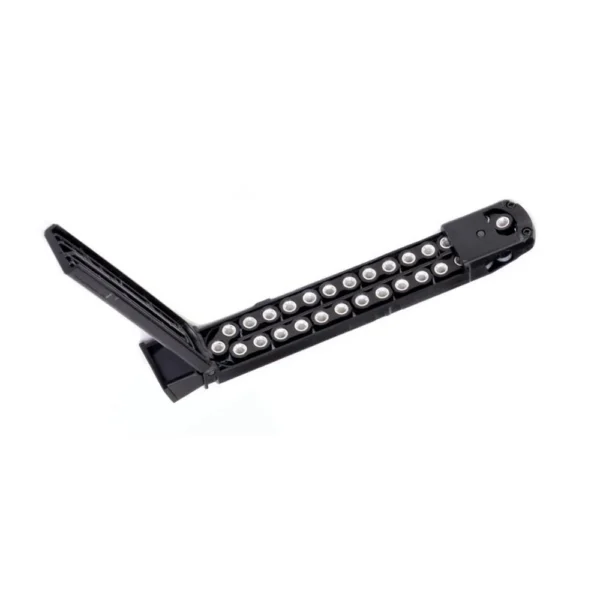 Sig Sauer P320 ASP black polymer airgun magazine pair, angled view with visible pellets