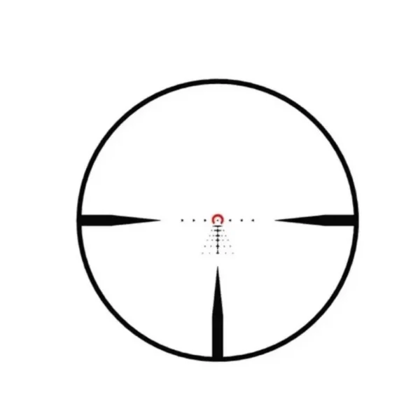 Sig Sauer Tango-MSR LPVO, black circular reticle with fine central markings and bold outer posts