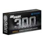 Sig Sauer Tac-TX black ammunition box, angled front view with large 300 Blackout branding