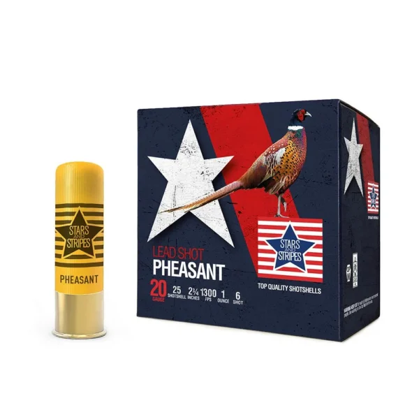 TRZ Trading Inc. PPU Stars & Stripes Pheasant Load Shotshells 20ga 2-3/4'' 1oz 1300 fps #6 25/ct