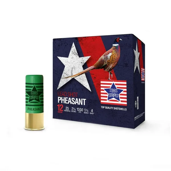TRZ Trading Inc. PPU Stars & Stripes Pheasant Load Shotshells 12ga 2-3/4'' 1-1/4oz 1300 fps #4 25/ct