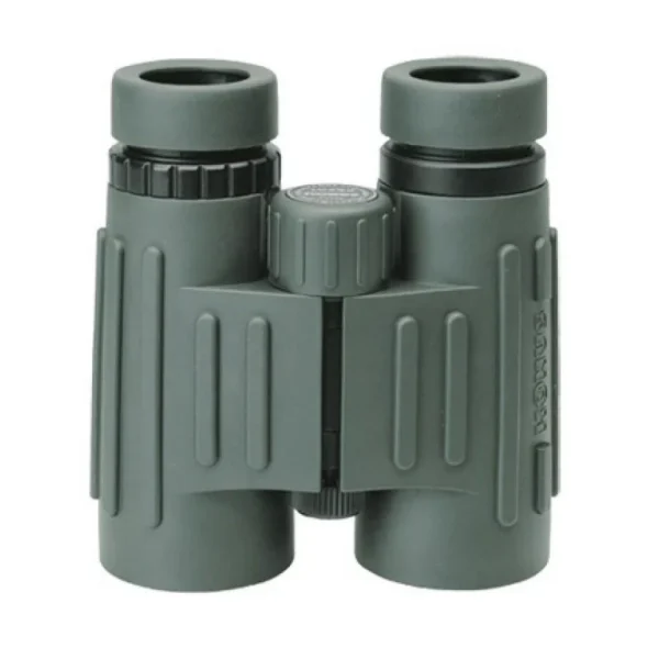 Konus Emperor 10x42 Binocular, front view in green with twin eyepieces and center focus wheel
