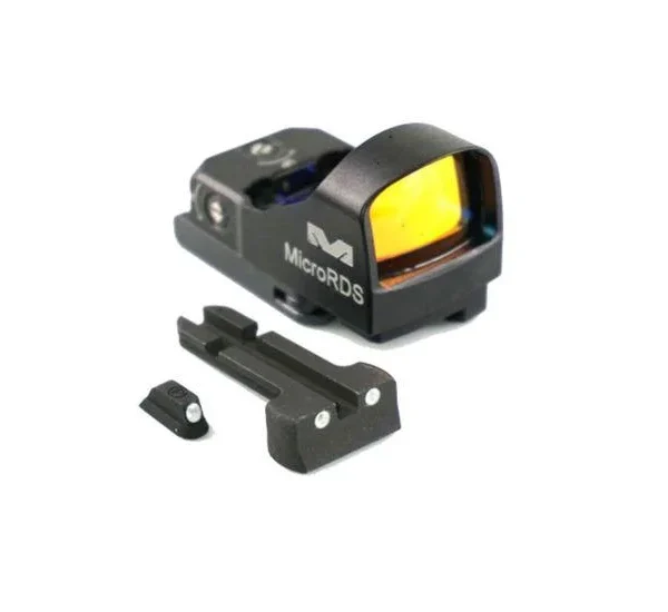 Meprolight Mepro Micro RDS with S&W M&P Kit, black optic and mounting parts, front-right view