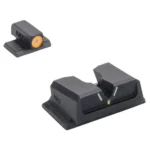 Meprolight Sights Meprolight Hyper Bright V-Sight Fixed Pistol Set for S&W M&P Full Size Compact Green with Orange Front