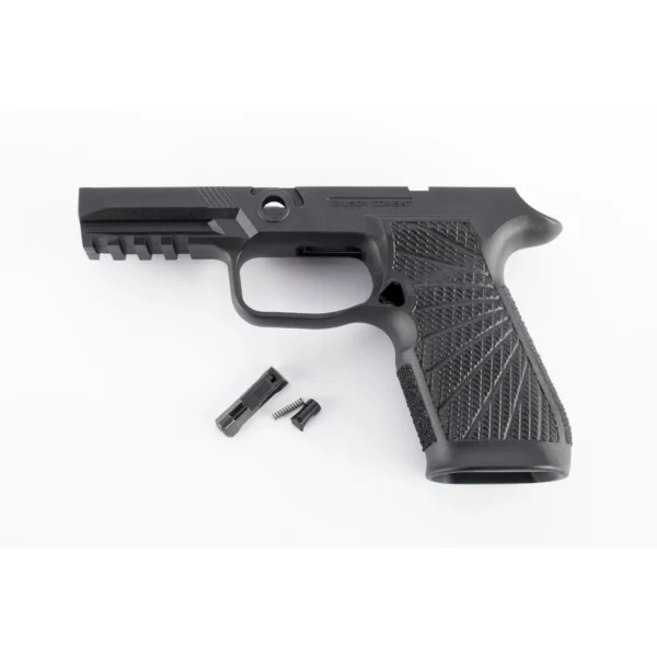 Wilson Combat Grip Module for Sig Sauer P320 Carry, black left-side view with textured grip