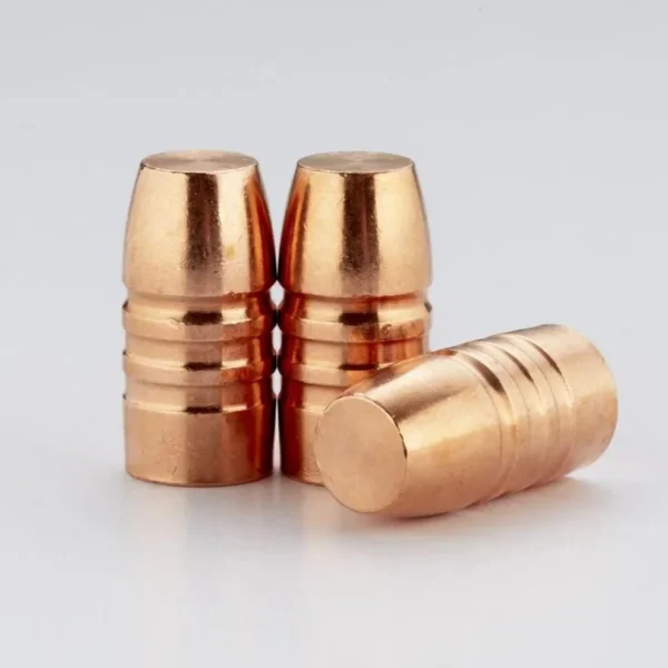 Lehigh Wide Flat Nose Dangerous Game Solid Bullet, three copper bullets with flat tips