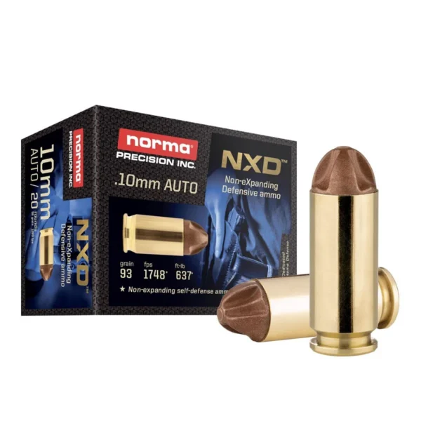Norma Ammunition Norma NXD Handgun Ammunition 10mm Auto 93gr NXD 1748 fps 20/ct