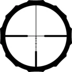 Crimson Trace Brushline Pro Rifle Scope, circular view through black crosshair reticle