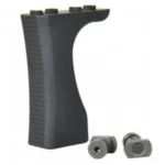 Troy Industries SOCC Hand Stop, black side view with ridged grip, rail mount and hardware