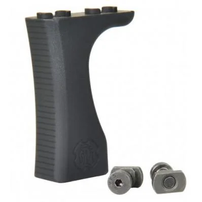 primary-42128 Troy Industries SOCC Hand Stop, black side view with ridged grip, rail mount and hardware