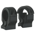 DNZ Hunt Masters 2-Piece Scope Mount, black, angled view of two scope rings