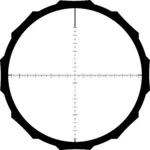Crimson Trace Hardline Rifle Scope, circular reticle view with crosshairs and hash marks