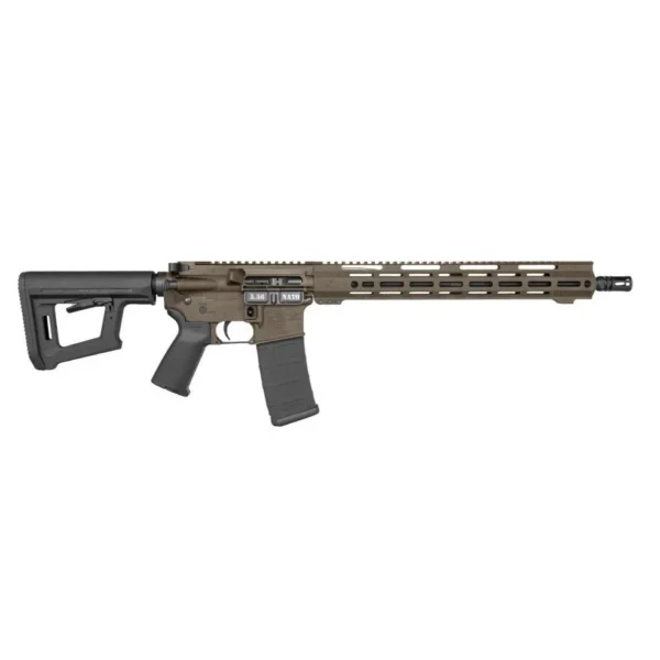 Diamondback Carbon DB15 midnight bronze rifle, right-side view with black stock and magazine