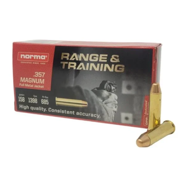 Norma Ammunition Norma Range & Training Handgun Ammunition .357 Magnum 158gr FMJ 1296 fps 50/rd