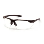 Pyramex Drone 2.0 Shooting Glasses black frame with clear wraparound lens, front view
