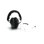Pyramex Safety Pyramex Low-Profile Combo Kit Clear Shooting Glasses and Passive Earmuff 24dB OD Green
