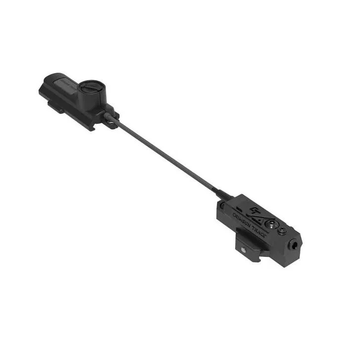 primary-42243 Crimson Trace Rail Master MTL, black laser and remote pressure switch shown with connecting cable