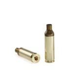 Peterson Unprimed Rifle Brass 6.5 PRC, two gold cases, one upright and one showing case head