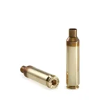 Peterson Unprimed Rifle Brass 6.5-284, two gold cases, one upright and one showing case head