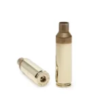 Peterson Unprimed Rifle Brass 300 WSM, two brass cases shown upright and on side