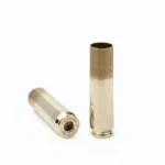 Peterson Unprimed Rifle Brass 400 Legend, two straight gold cases, one upright and one on its side