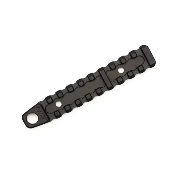 Area419 Improved Bipod Rail, black angled top view with 10 slots and mounting holes