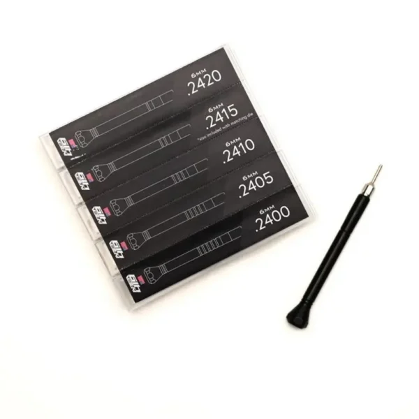 Area419 Area 419 Zero Sizing Die Mandrel Kit 6mm, black mandrels in case with driver