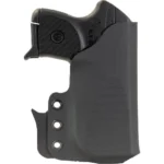 Mission First Tactical Pocket Holster for Ruger LCP Black Ambi, front view holding black pistol