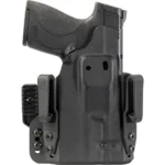 Mission First Tactical Pro Series IWB S&W Shield holster, black front view with belt clips