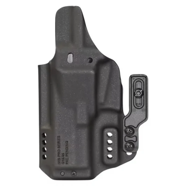 Mission First Tactical Pro Series IWB Holster for Sig P365 X-Macro, black front view with clip